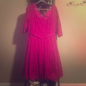 Hot pink lace dress